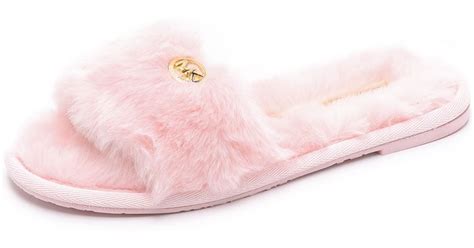 pink michael kors slippers